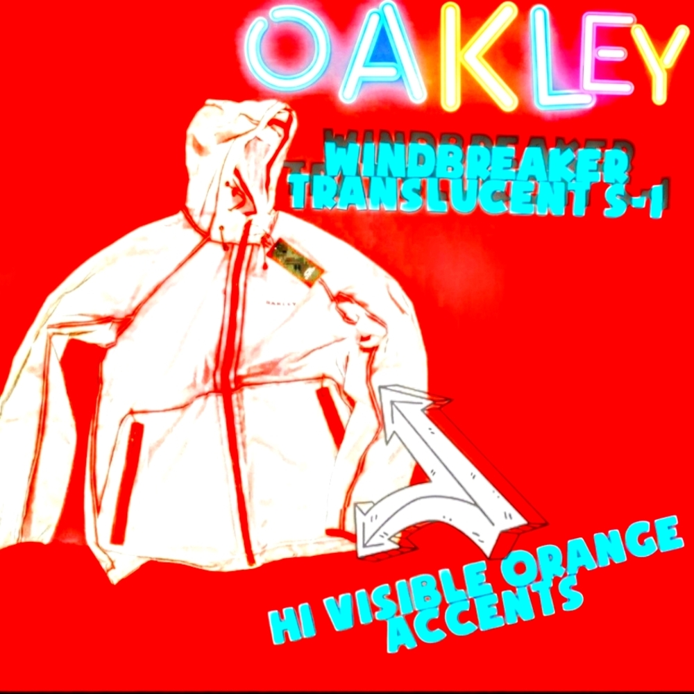 Oakley Orange Translucent Skyline Windbreaker & Hood Medium 🕶️ Sunglasses